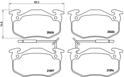 Set di 4 pastiglie freno BREMBO P 68 015