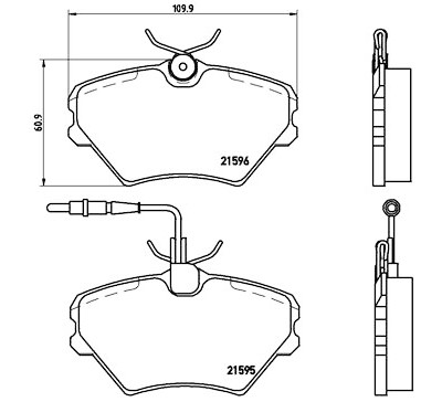 Set di 4 pastiglie freno BREMBO P 68 022