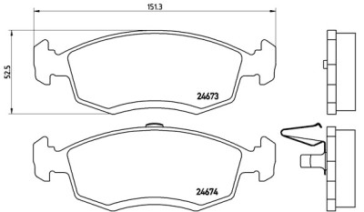 Set di 4 pastiglie freno BREMBO P 68 039