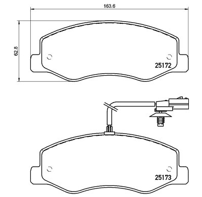 Set di 4 pastiglie freno BREMBO P 68 061
