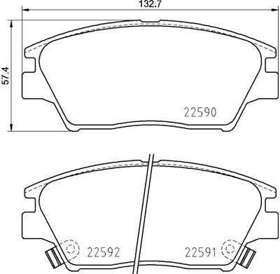 Set di 4 pastiglie freno BREMBO P 77 001