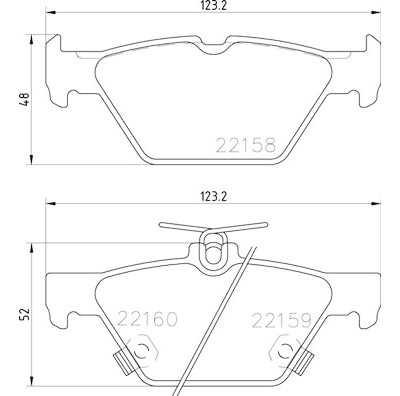 Set di 4 pastiglie freno BREMBO P 78 026