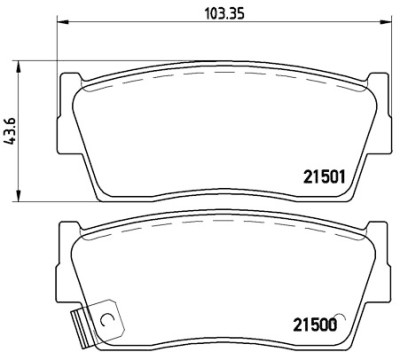 Set di 4 pastiglie freno BREMBO P 79 006