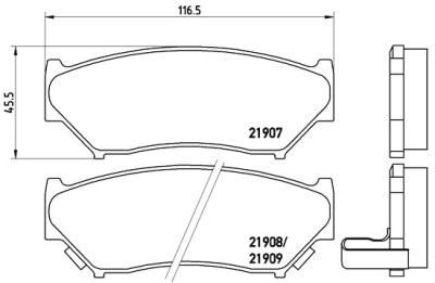 Set di 4 pastiglie freno BREMBO P 79 008