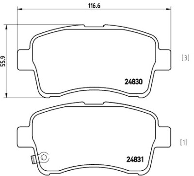 Set di 4 pastiglie freno BREMBO P 79 021