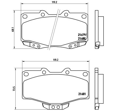 Set di 4 pastiglie freno BREMBO P 83 009