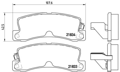 Set di 4 pastiglie freno BREMBO P 83 015