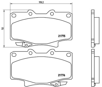 Set di 4 pastiglie freno BREMBO P 83 025