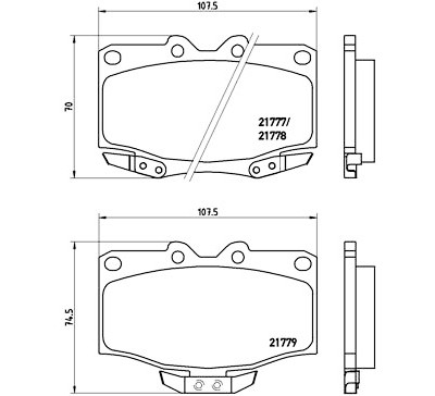 Set di 4 pastiglie freno BREMBO P 83 026