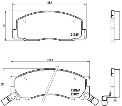 Set di 4 pastiglie freno BREMBO P 83 029