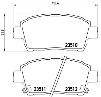 Set di 4 pastiglie freno BREMBO P 83 051