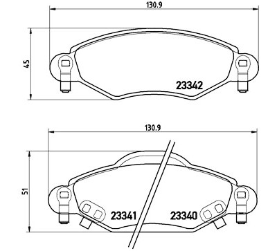 Set di 4 pastiglie freno BREMBO P 83 053