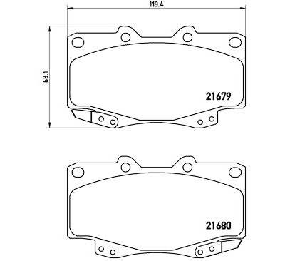 Set di 4 pastiglie freno BREMBO P 83 069