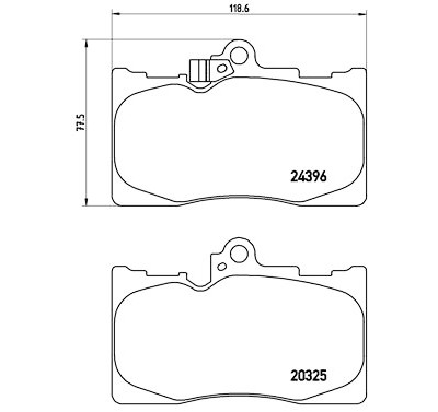 Set di 4 pastiglie freno BREMBO P 83 072