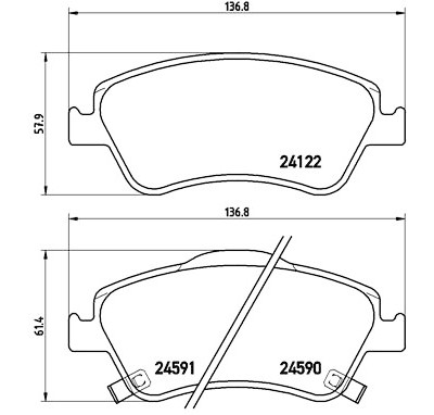Set di 4 pastiglie freno BREMBO P 83 079