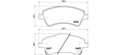 Set di 4 pastiglie freno BREMBO P 83 081