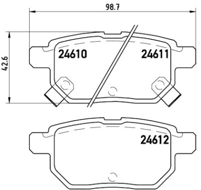 Set di 4 pastiglie freno BREMBO P 83 083