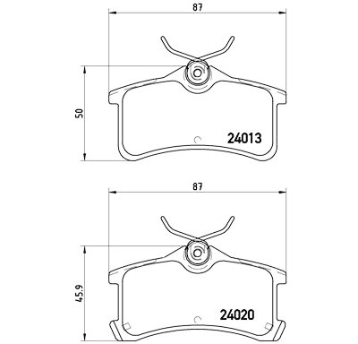 Set di 4 pastiglie freno BREMBO P 83 084