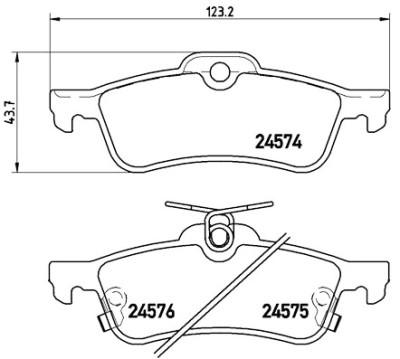 Set di 4 pastiglie freno BREMBO P 83 087