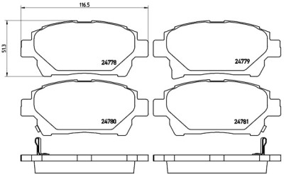 Set di 4 pastiglie freno BREMBO P 83 097