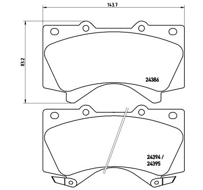 Set di 4 pastiglie freno BREMBO P 83 107