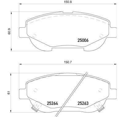 Set di 4 pastiglie freno BREMBO P 83 148