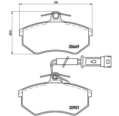Set di 4 pastiglie freno BREMBO P 85 016