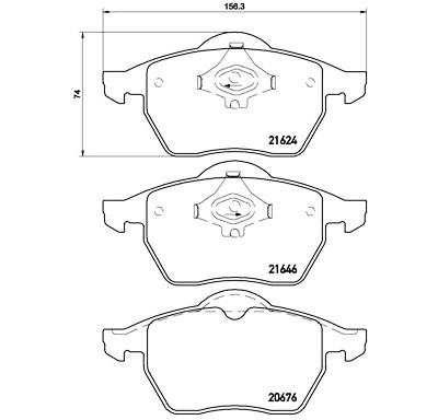 Set di 4 pastiglie freno con lato di montaggio BREMBO P 85 036
