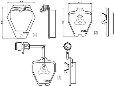 Set di 8 pastiglie dei freni