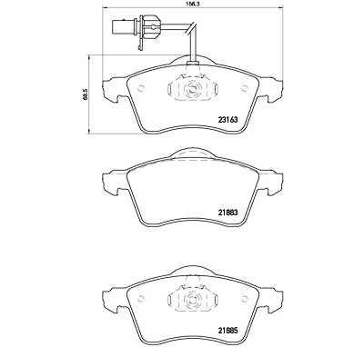 Set di 4 pastiglie freno con lato di montaggio BREMBO P 85 049