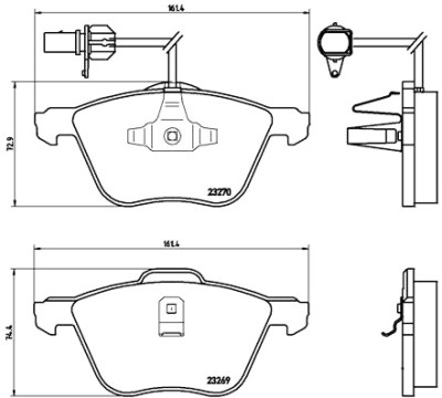 Set di 4 pastiglie freno BREMBO P 85 061