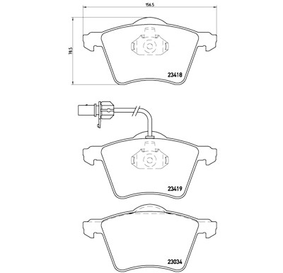 Set di 4 pastiglie freno con lato di montaggio BREMBO P 85 062