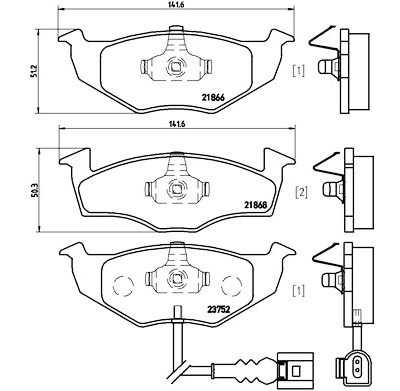 Set di 4 pastiglie freno BREMBO P 85 071