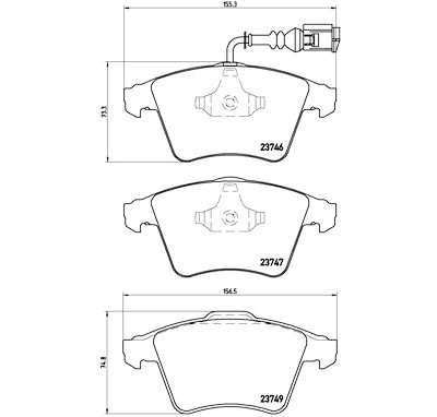 Set di 4 pastiglie freno BREMBO P 85 081