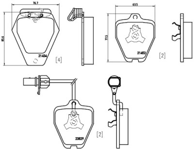 Set di 8 pastiglie dei freni
