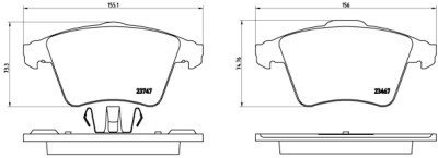 Set di 4 pastiglie freno BREMBO P 85 106