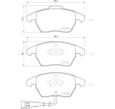 Set di 4 pastiglie freno BREMBO P 85 146