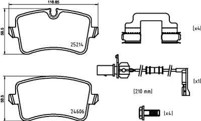 Set di 4 pastiglie freno BREMBO P 85 150
