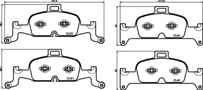Set di 4 pastiglie freno BREMBO P 85 164