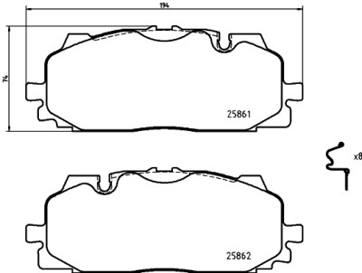 Set di 4 pastiglie freno BREMBO P 85 165