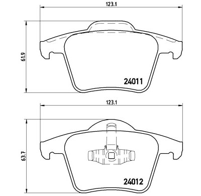 Set di 4 pastiglie freno BREMBO P 86 019