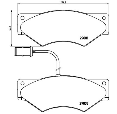 Set di 4 pastiglie freno BREMBO P A6 007