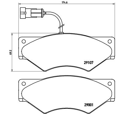 Set di 4 pastiglie freno BREMBO P A6 018