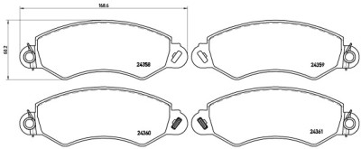 Set di 4 pastiglie freno BREMBO P B1 002