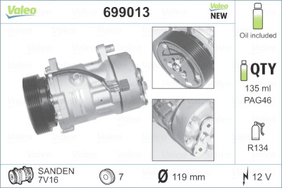 Compressore, Climatizzatore VALEO 69.9013