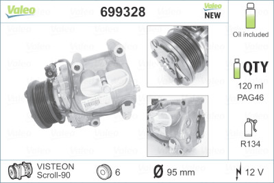 Compressore, Climatizzatore VALEO 699328