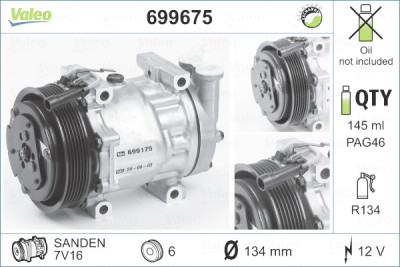 Compressore, Climatizzatore VALEO 699675