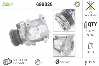 Compressore, Climatizzatore VALEO 699828