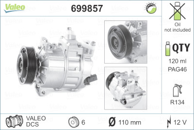 Compressore, Climatizzatore VALEO 699857