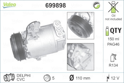 Compressore, Climatizzatore VALEO 699898